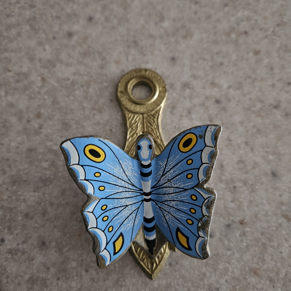 Blue and Gold Butterfly Wall Hook